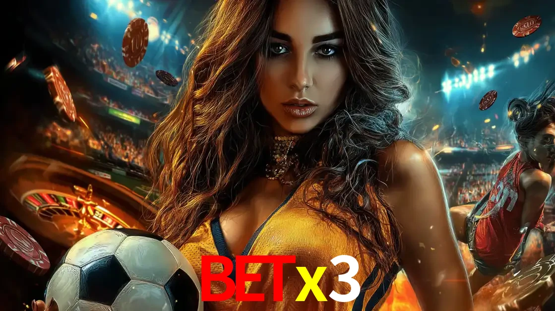 Mulher segurando uma bola de futebol em uma montagem que mistura a paixão esportiva com a emoção da roleta de cassino, tudo disponível na plataforma betx3.